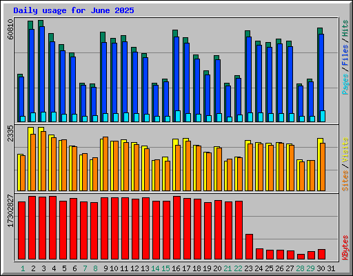 Daily usage for June 2025
