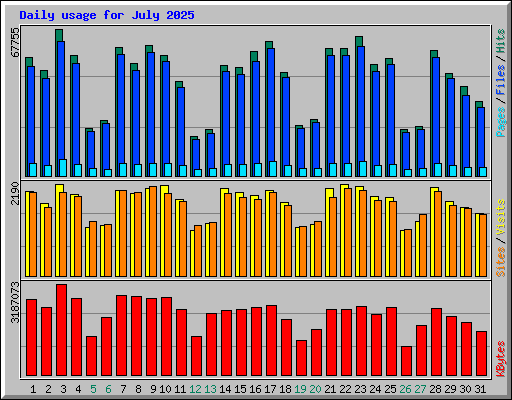 Daily usage for July 2025