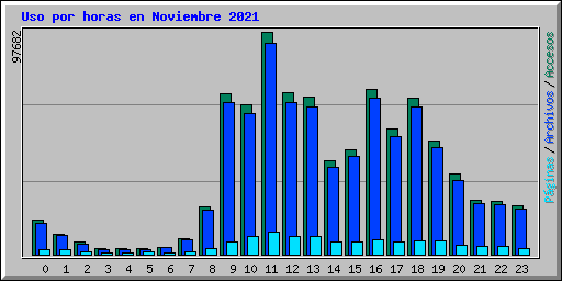 Uso por horas en Noviembre 2021