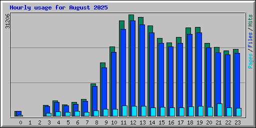 Hourly usage for August 2025