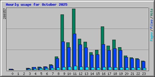 Hourly usage for October 2025