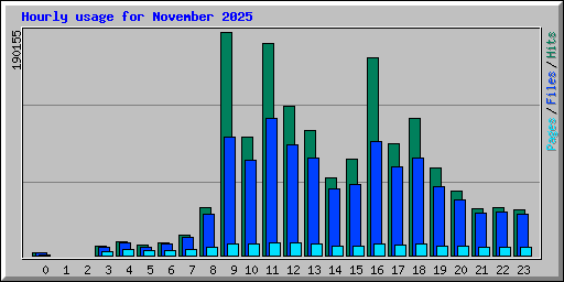 Hourly usage for November 2025
