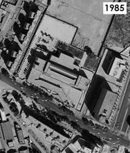 Vista aérea de la facultad de Economicas y Sevilla 1, año 1985